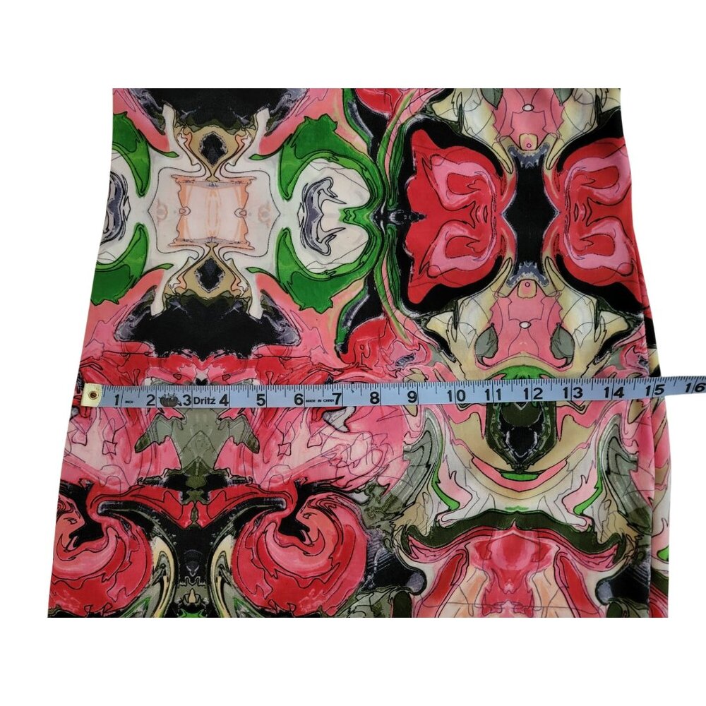 T-Bags Los Angeles Pink & Green Patterned Dress Size L - Picture 9 of 10